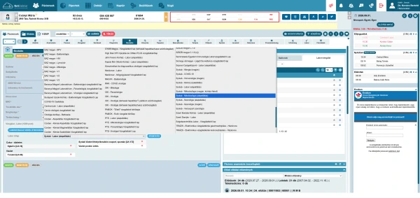 NetDoktor háziorvosi program – beutalás – laborvizsgálat-kérő lap kiválasztása